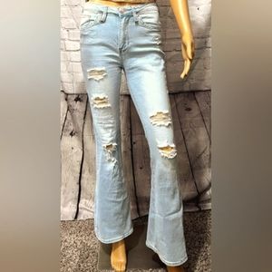 Size 3 highrise light blue flares bran new tags on from rue 21